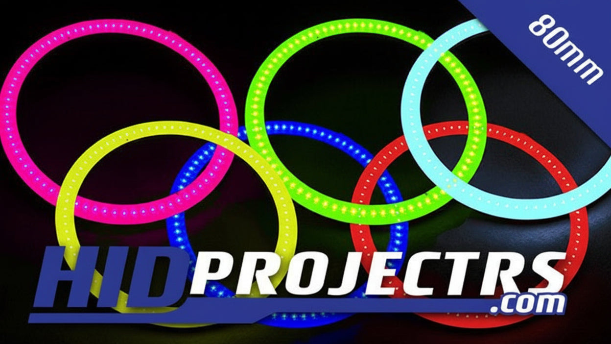 80mm color changing RGB Angel Eyes (SOLD AS A PAIR) - HIDprojectors