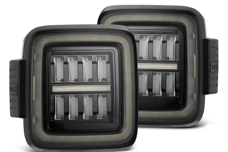 18 - 25 Jeep Wrangler JL NOVA - Series Prismatic LED Tail Lights Alpha - Black - HIDprojectors