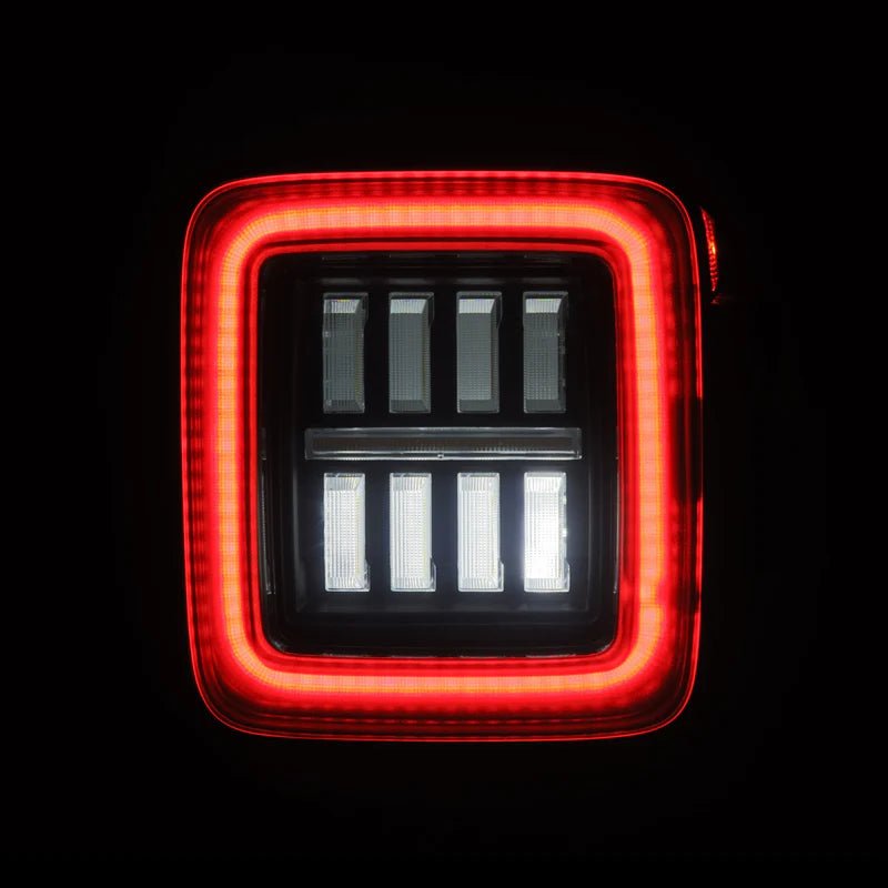 18 - 25 Jeep Wrangler JL NOVA - Series Prismatic LED Tail Lights Alpha - Black - HIDprojectors