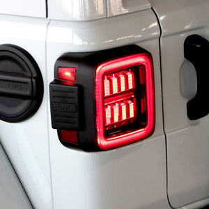 18 - 25 Jeep Wrangler JL NOVA - Series Prismatic LED Tail Lights Alpha - Black - HIDprojectors