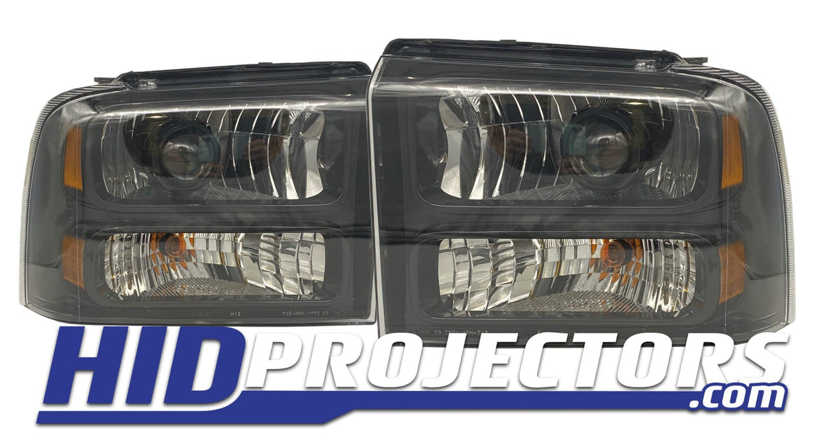 2005 - 2007 Ford F250 F350 Super Duty Excursion - Harley Davidson Housings - Stage 1 - Black Friday - HIDprojectors