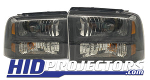 2005 - 2007 Ford F250 F350 Super Duty Excursion - Harley Davidson Housings - Stage 1 - Black Friday - HIDprojectors