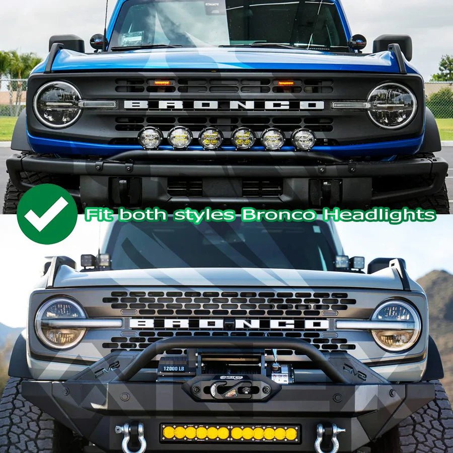 21 - 25 Ford Bronco /22 - 25 Ford Bronco Raptor NOVA - Series LED Projector Headlights Alpha - black - HIDprojectors