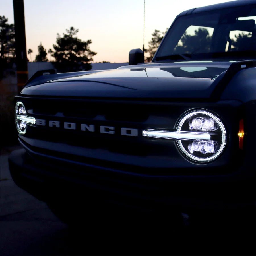 21 - 25 Ford Bronco /22 - 25 Ford Bronco Raptor NOVA - Series LED Projector Headlights Alpha - black - HIDprojectors