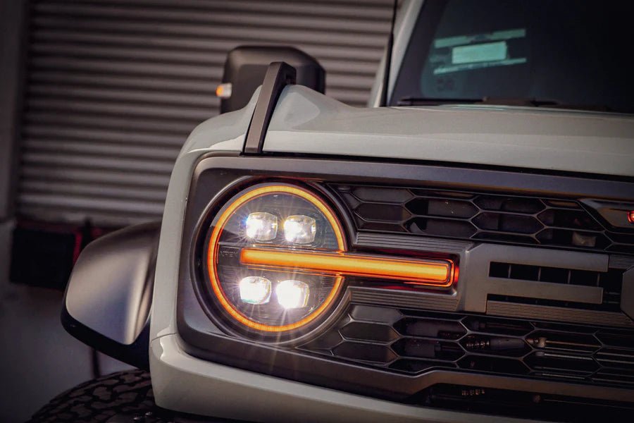 21 - 25 Ford Bronco /22 - 25 Ford Bronco Raptor NOVA - Series LED Projector Headlights Alpha - black - HIDprojectors