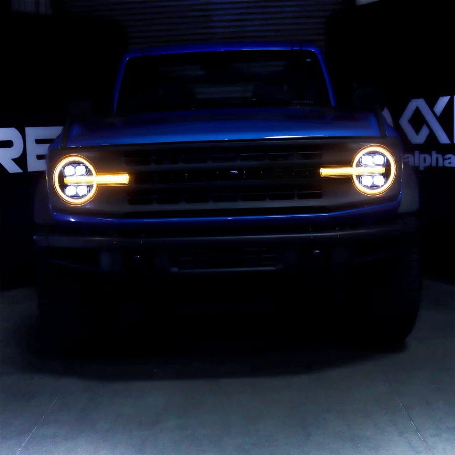 21 - 25 Ford Bronco /22 - 25 Ford Bronco Raptor NOVA - Series LED Projector Headlights Alpha - black - HIDprojectors