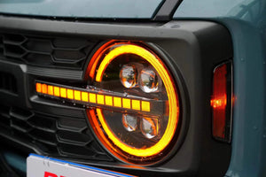 21 - 25 Ford Bronco Archaic LED Projector Headlights with White & Amber DRL - HIDprojectors