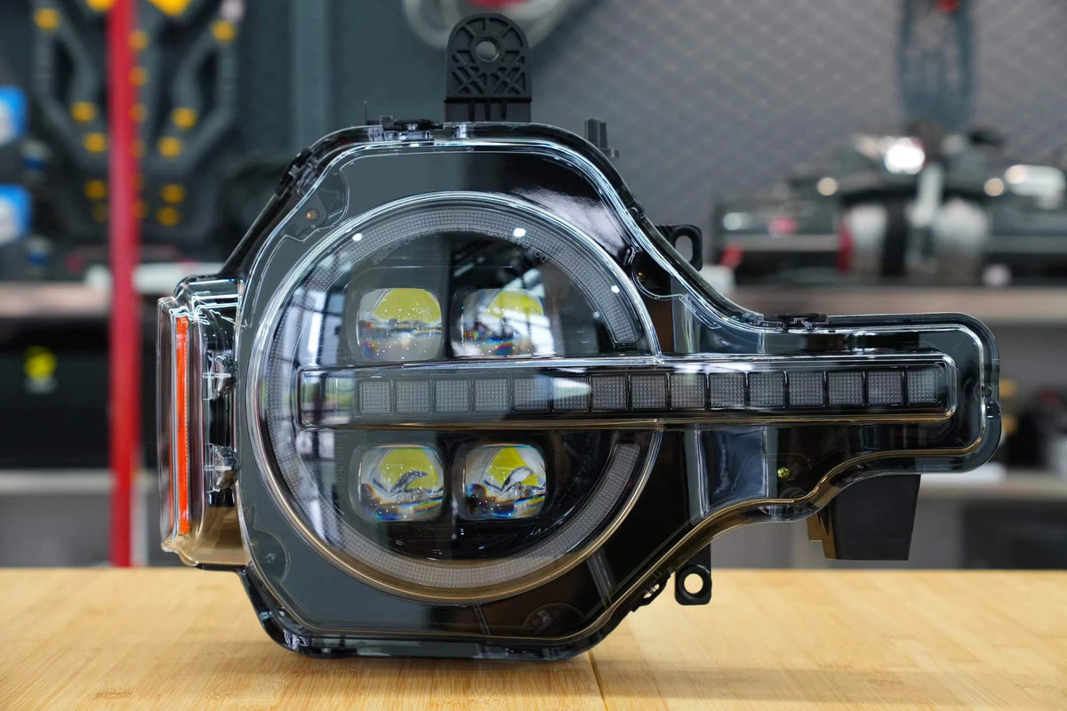 21 - 25 Ford Bronco Archaic LED Projector Headlights with White &amp; Amber DRL - HIDprojectors