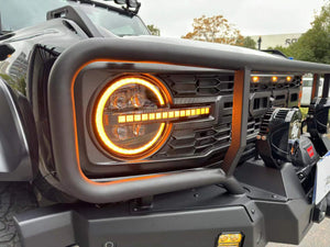 21 - 25 Ford Bronco Archaic LED Projector Headlights with White & Amber DRL - HIDprojectors