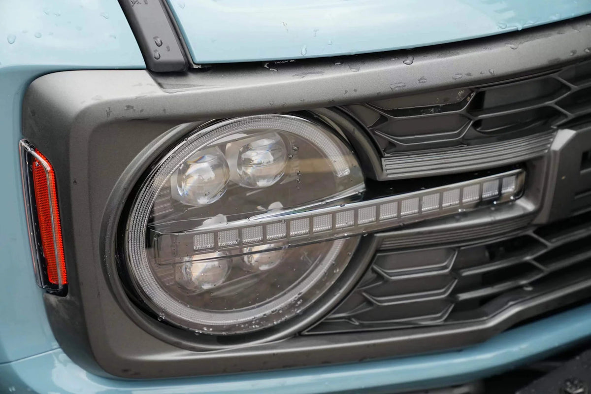 21 - 25 Ford Bronco Archaic LED Projector Headlights with White &amp; Amber DRL - HIDprojectors