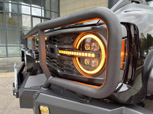21 - 25 Ford Bronco Archaic LED Projector Headlights with White & Amber DRL - HIDprojectors