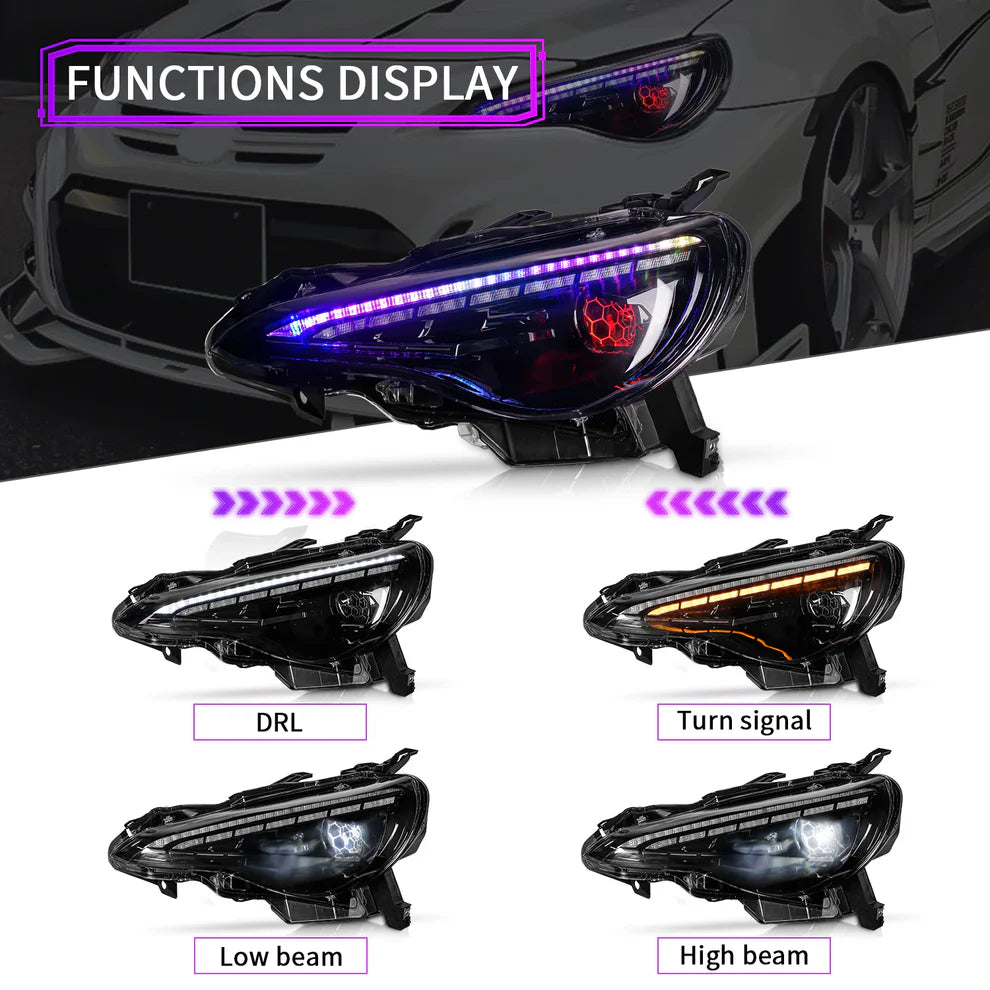 2012 - 2021 Toyota 86 Subaru BRZ LED RGB Headlights