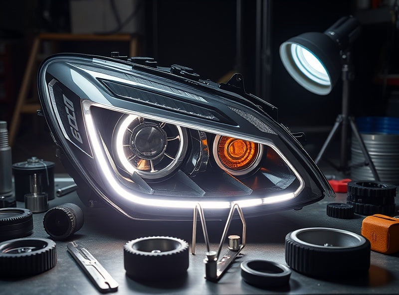 Featured custom LED headlight project - professional automotive lighting
