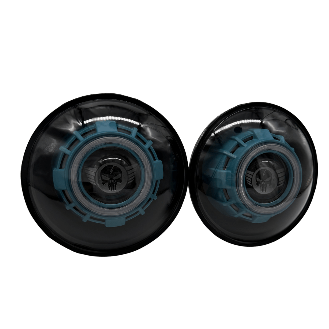 Clearance custom Chief Blue Skull headlights! 7&quot; - HIDprojectors