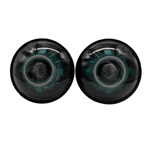 Clearance custom teal Skull headlights! 7" - HIDprojectors