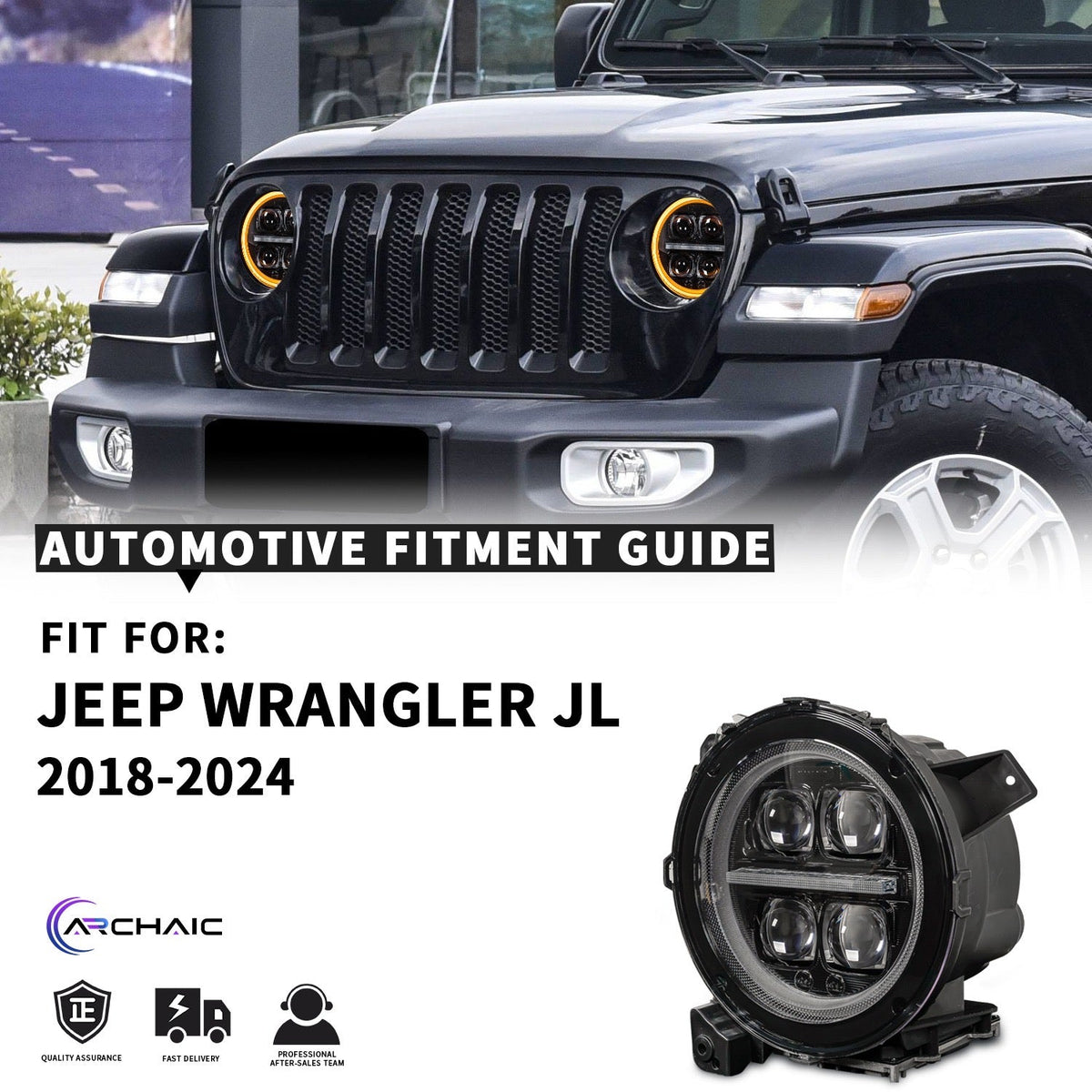 Jeep JL and Gladiator LED Headlights for 2018 - 2025 Jeep JL &amp; Gladiator - Clearance - HIDprojectors