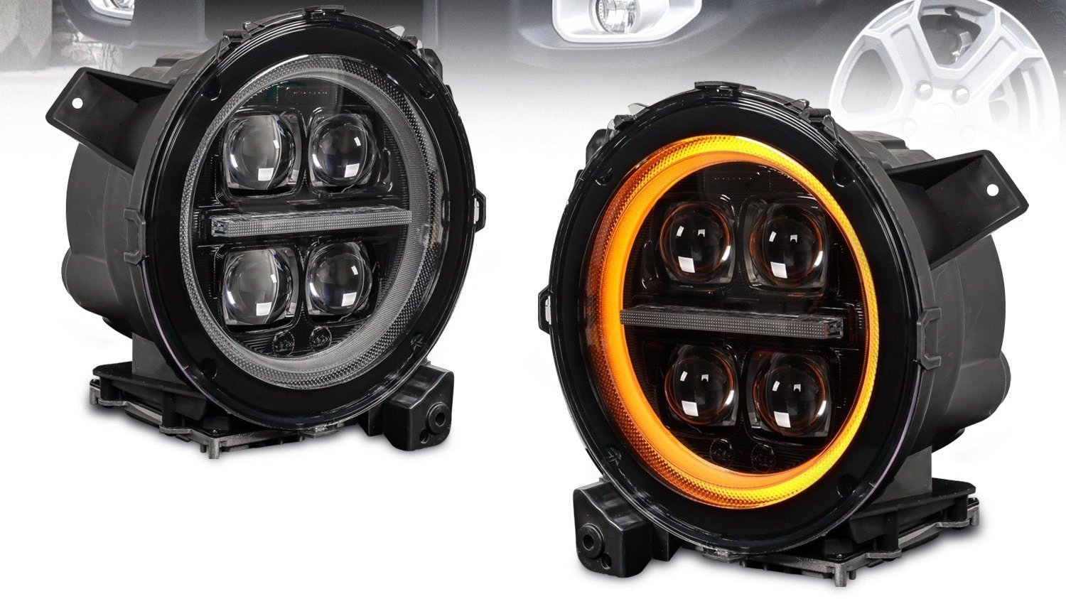 Jeep JL and Gladiator LED Headlights for 2018 - 2025 Jeep JL & Gladiator - Clearance - HIDprojectors