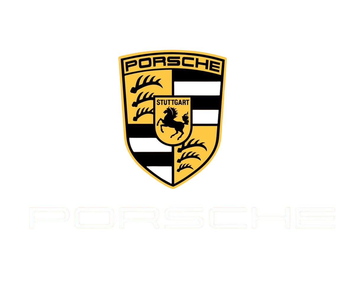 Porsche logo on a white background