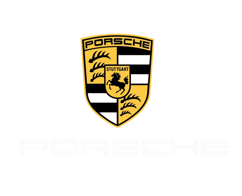 Porsche logo on a white background