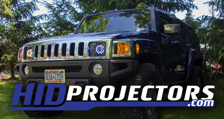 Black H3 Hummer with Hid projector headlights