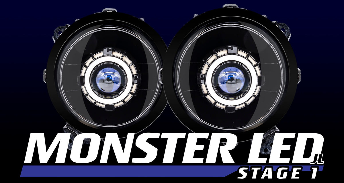 9&quot; MONSTER Stage 1 Bi - LED Projector Headlights - HIDprojectors