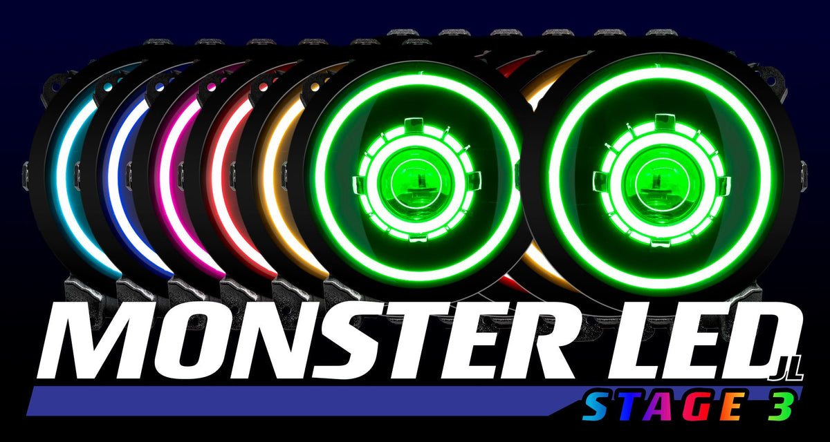 9" MONSTER Stage 3 Bi - LED Projector Headlights - Black Friday - HIDprojectors