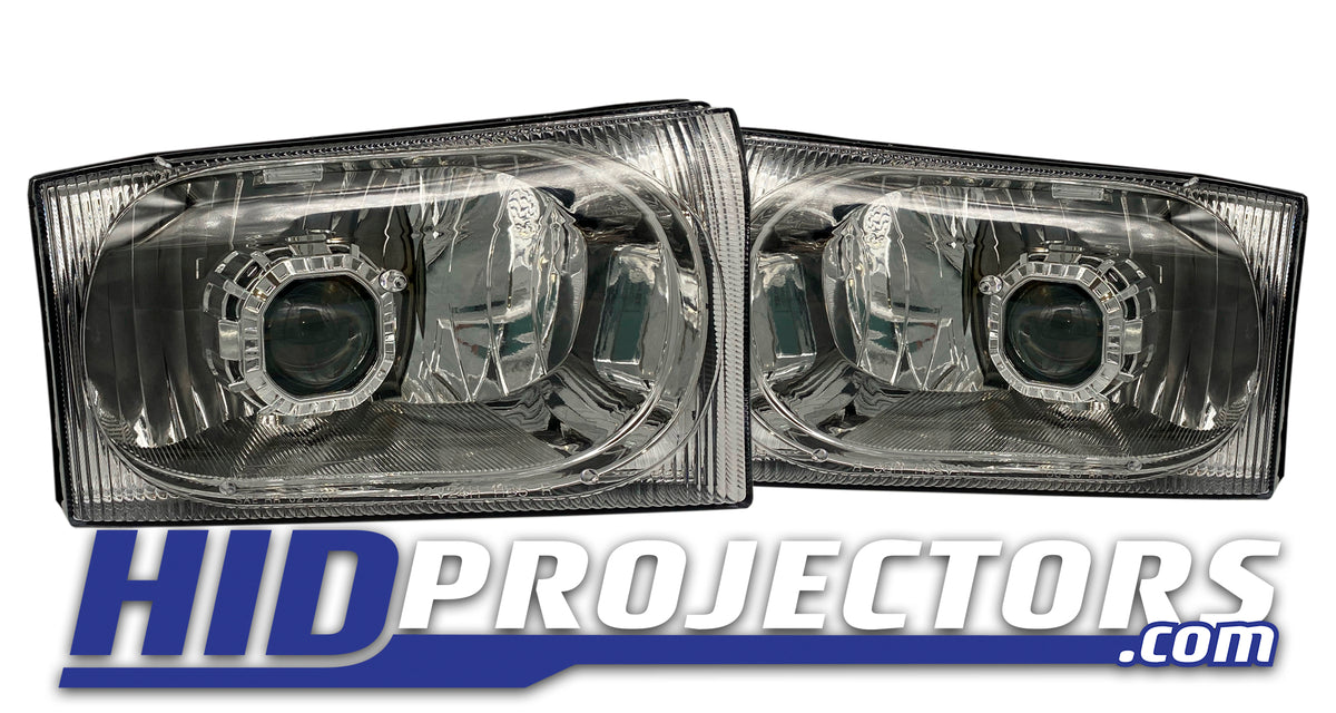 Chrome Ford Excursion / Super Duty Stage 1 - HID projectors  headlights