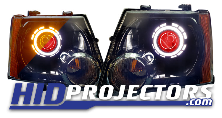 Nissan Black Xterra Projector Stage 2 Red Bi-LED Headlights